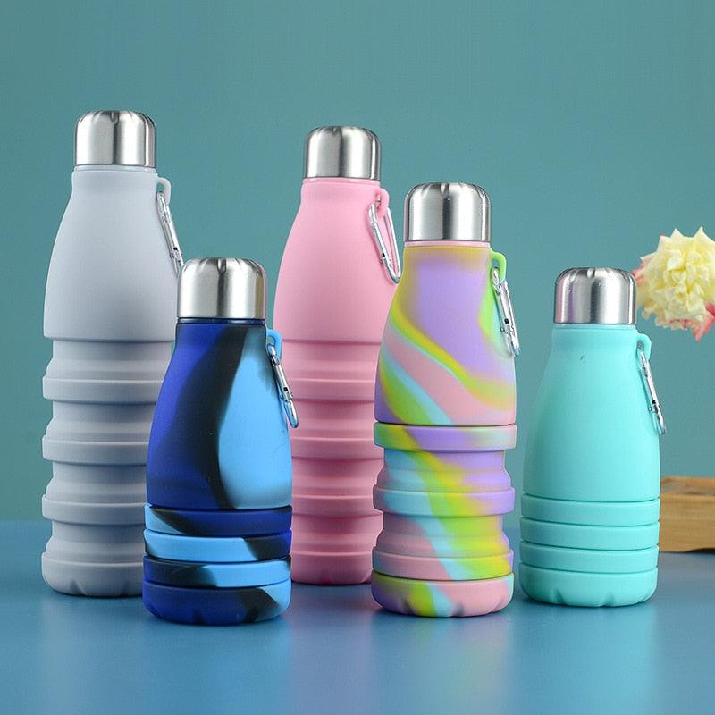 The Pro-Travel Collapsible Bottle (550ml) in various colors