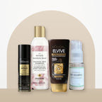 The Salon-To-Go Hair Kit from 3ozs: TRESemmé Extra Hold hairspray, Pantene sulfate-free rose water shampoo, L'Oréal Elvive Total Repair 5 conditioner and eucalyptus cedarwood dry shampoo