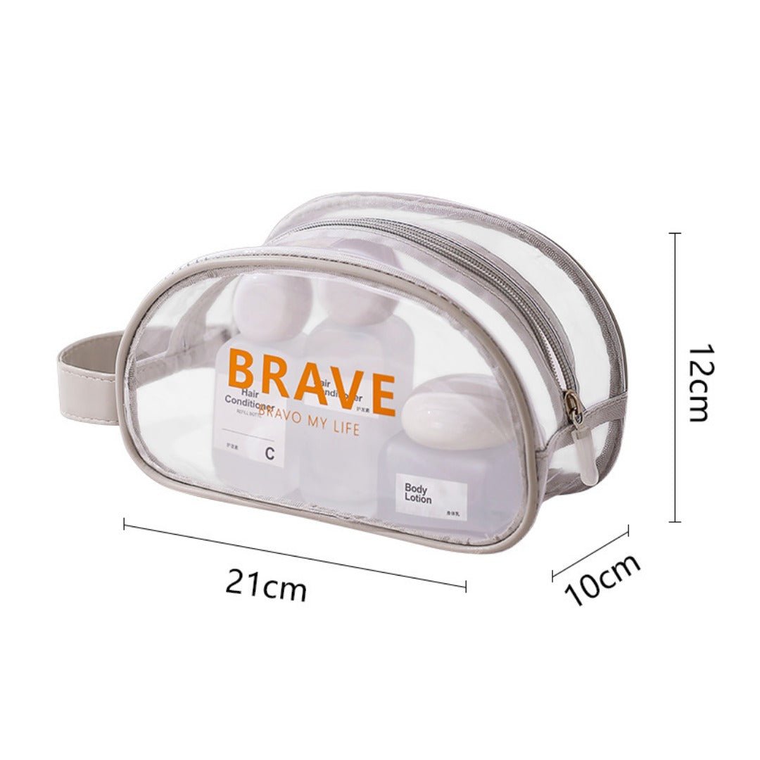 The Shoreline Transparent Wet/Dry Bag for travel size essentials