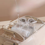 The Shoreline Transparent Wet/Dry Bag with toiletries inside