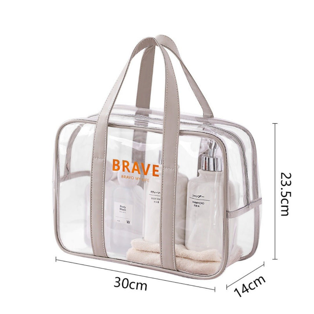 The Shoreline Transparent Wet/Dry Bag for travel size essentials