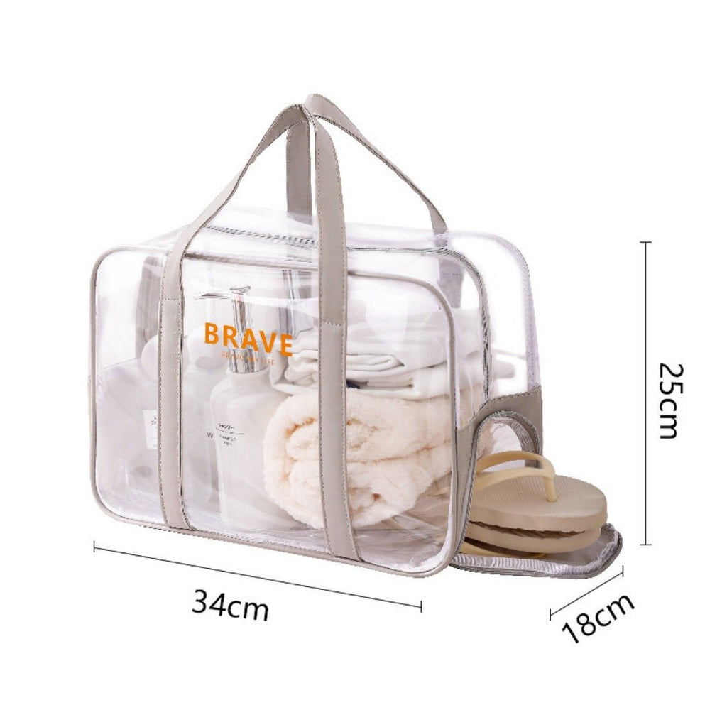 The Shoreline Transparent Wet/Dry Bag for travel size essentials