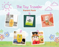 The Tiny Traveler Parent Pack: Johnson's Baby Shampoo, Don't Scratch That itch patches, All Better Co. bamboo bandage tube, Banana Boat Kids Sport sunscreen stick and animal-shaped kids' travel pillows