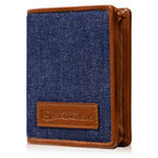 The Waltlet - RFID Secure Minimalist Wallet with denim and leather.