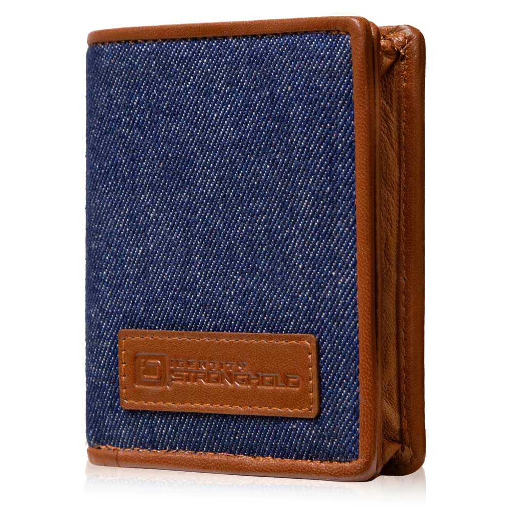 The Waltlet - RFID Secure Minimalist Wallet with denim and leather.