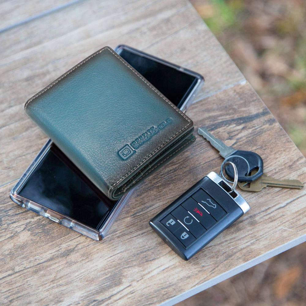 The Waltlet - RFID Secure Minimalist Wallet on a table with keys