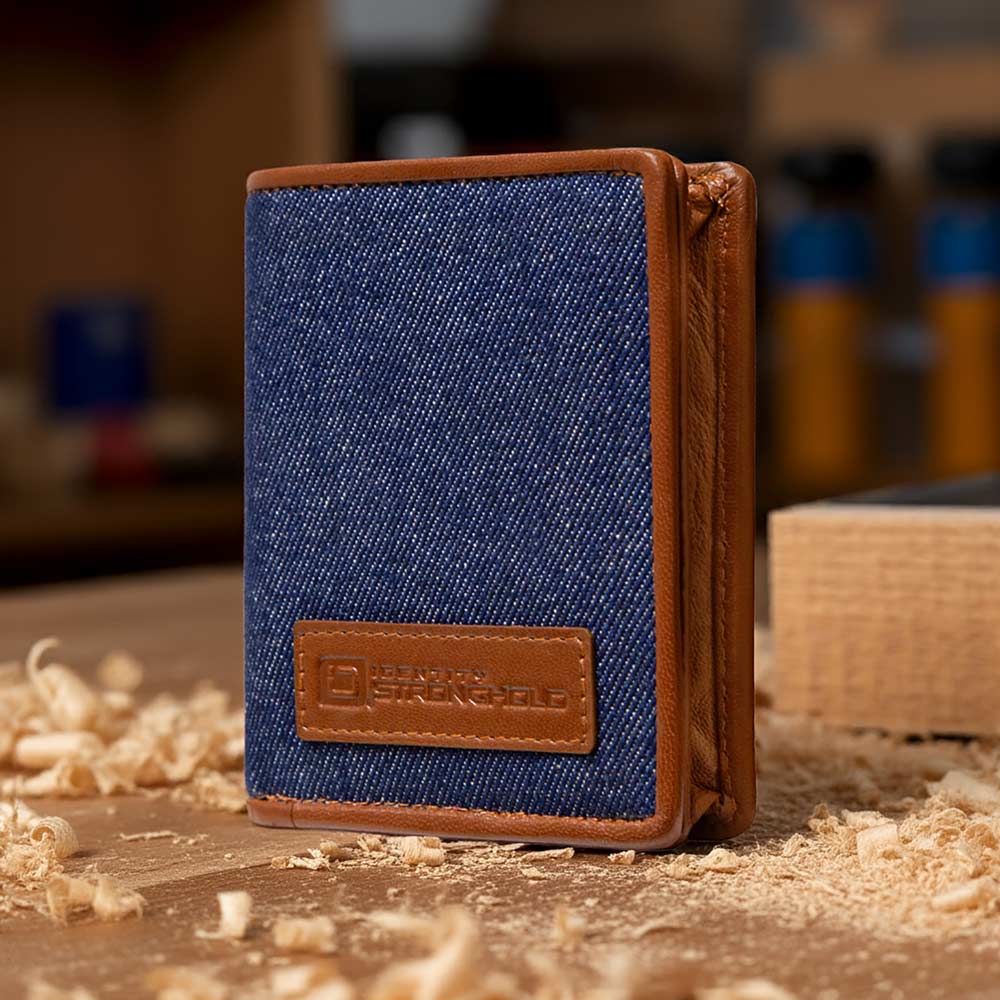 The Waltlet - RFID Secure Minimalist Wallet on a workbench