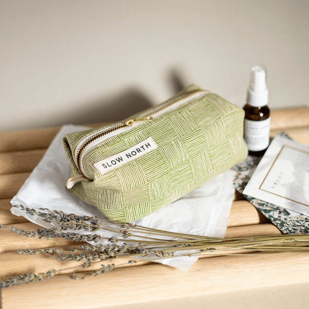 Travel Pouch - Greenhouse with organized travel essentials