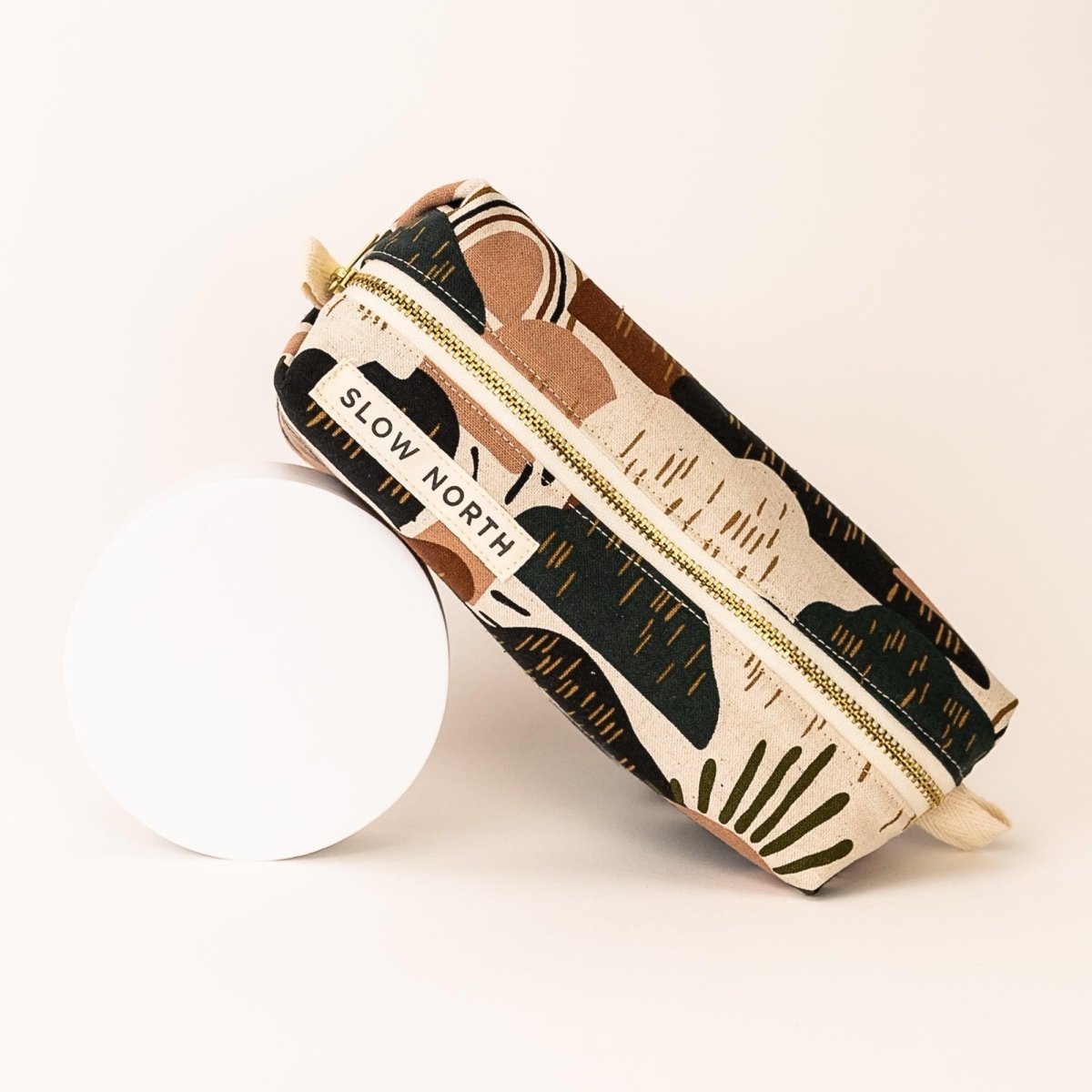 Travel Pouch - Rainbow Hil with flowers design for travel size essentials