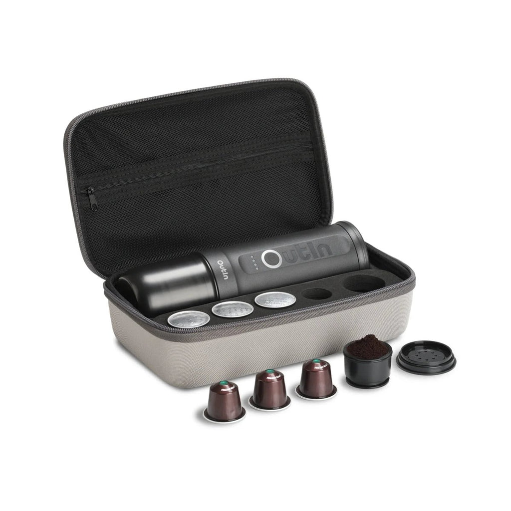 Traveler Espresso Gift Set (Space Grey) with capsules and case