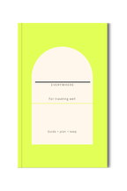 Everywhere customizable travel planner journal with a lime cover
