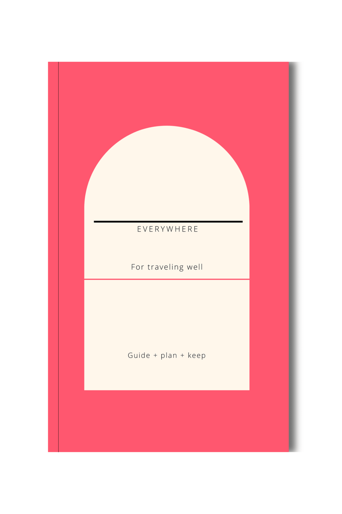Everywhere customizable travel planner journal with a coral cover