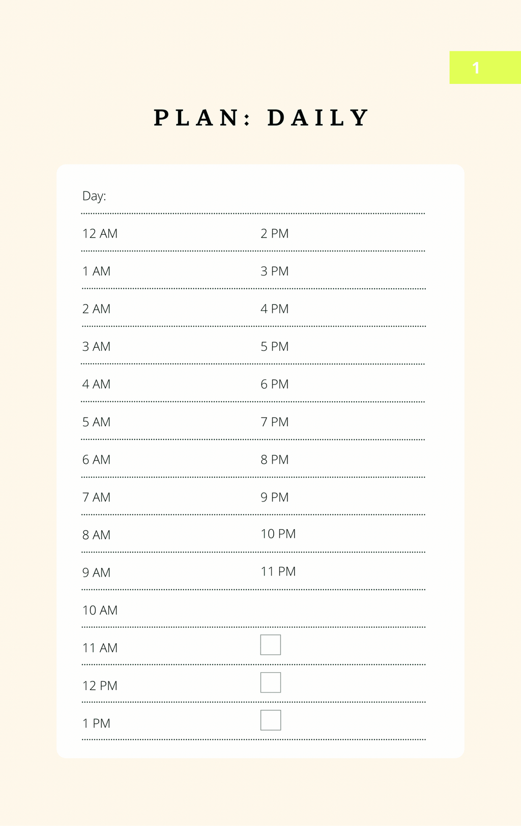 Everywhere travel planner daily plan page with hourly schedule