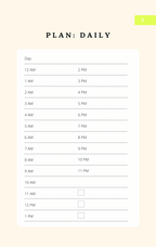 Everywhere travel planner daily plan page with hourly schedule