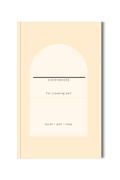 Everywhere customizable travel planner journal with a cream cover