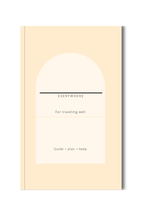 Everywhere customizable travel planner journal with a cream cover