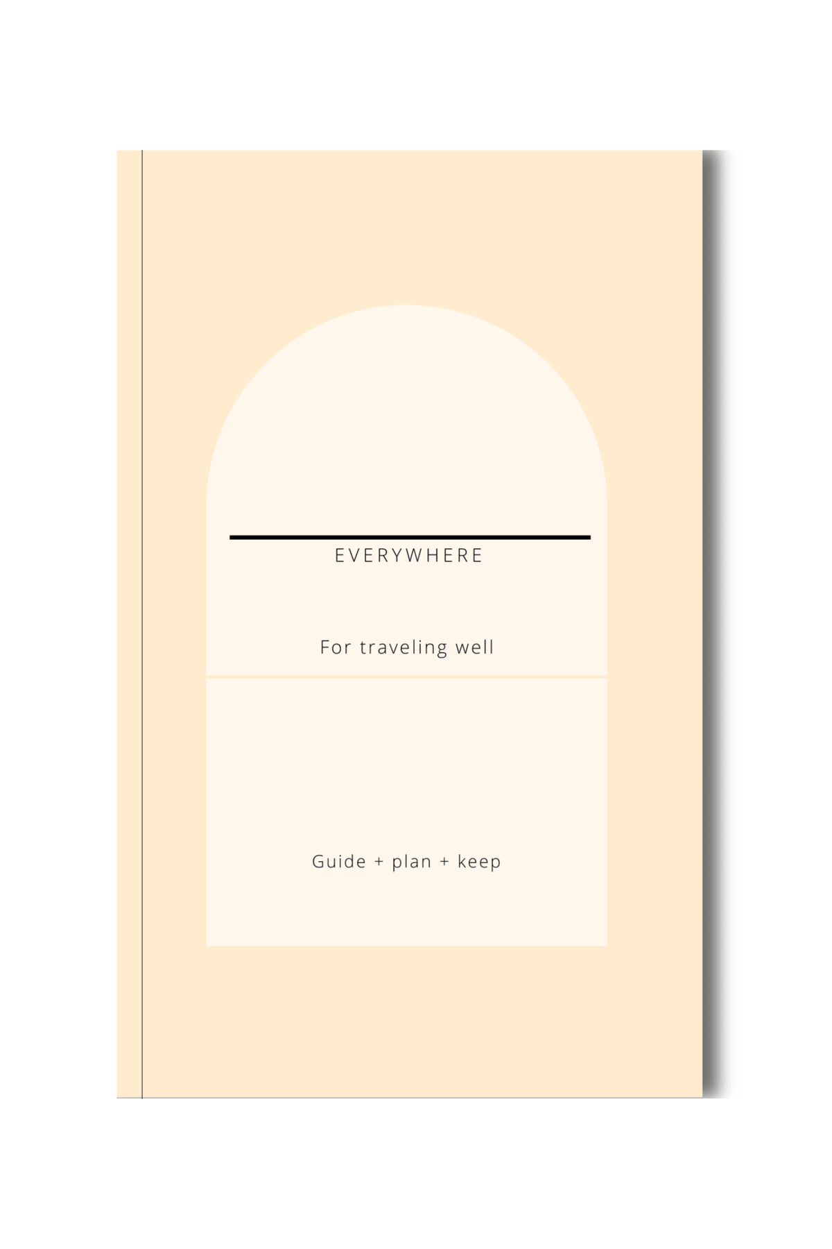 Everywhere customizable travel planner journal with a cream cover
