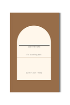 Everywhere customizable travel planner journal with a brown cover