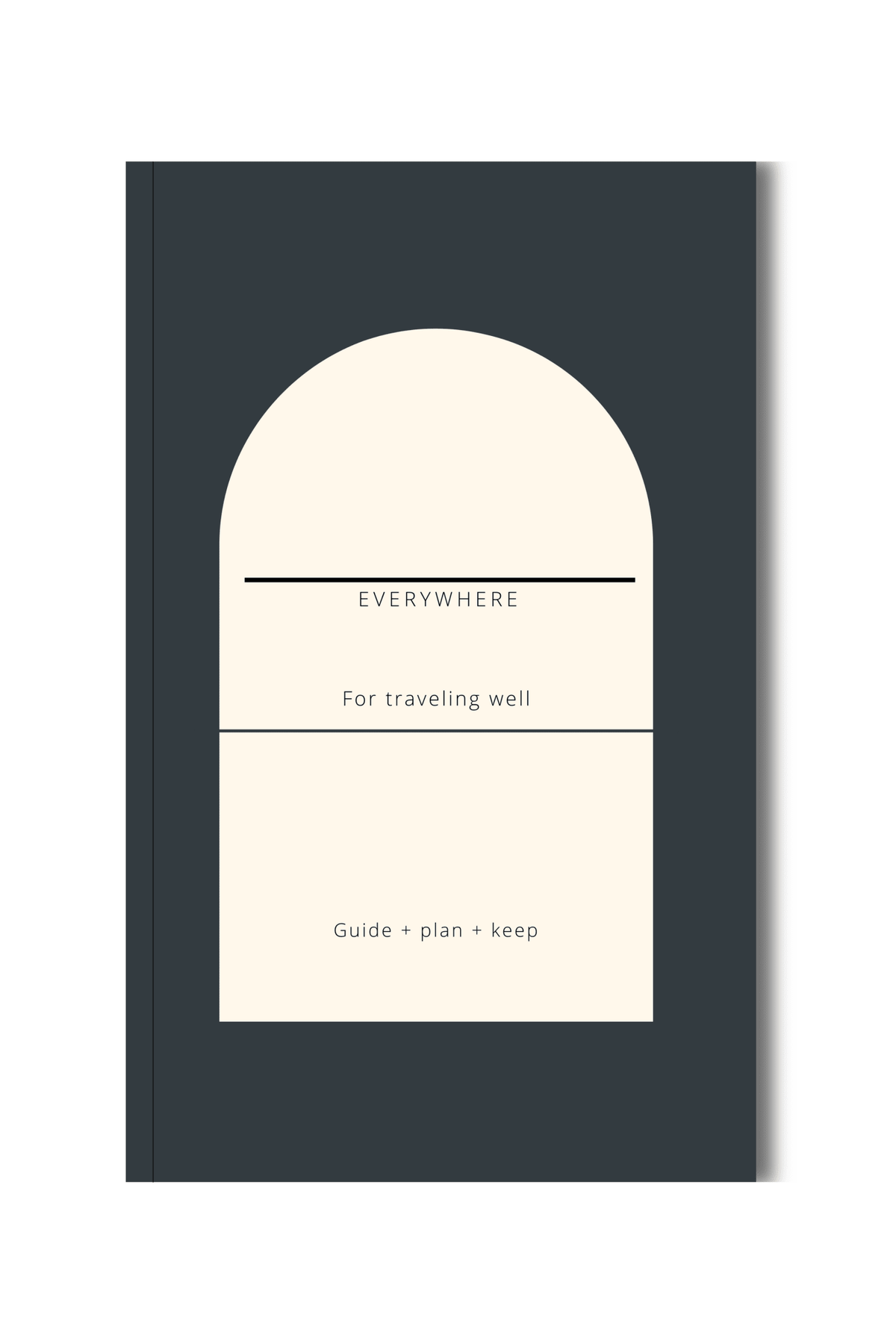 Everywhere customizable travel planner journal with a black cover