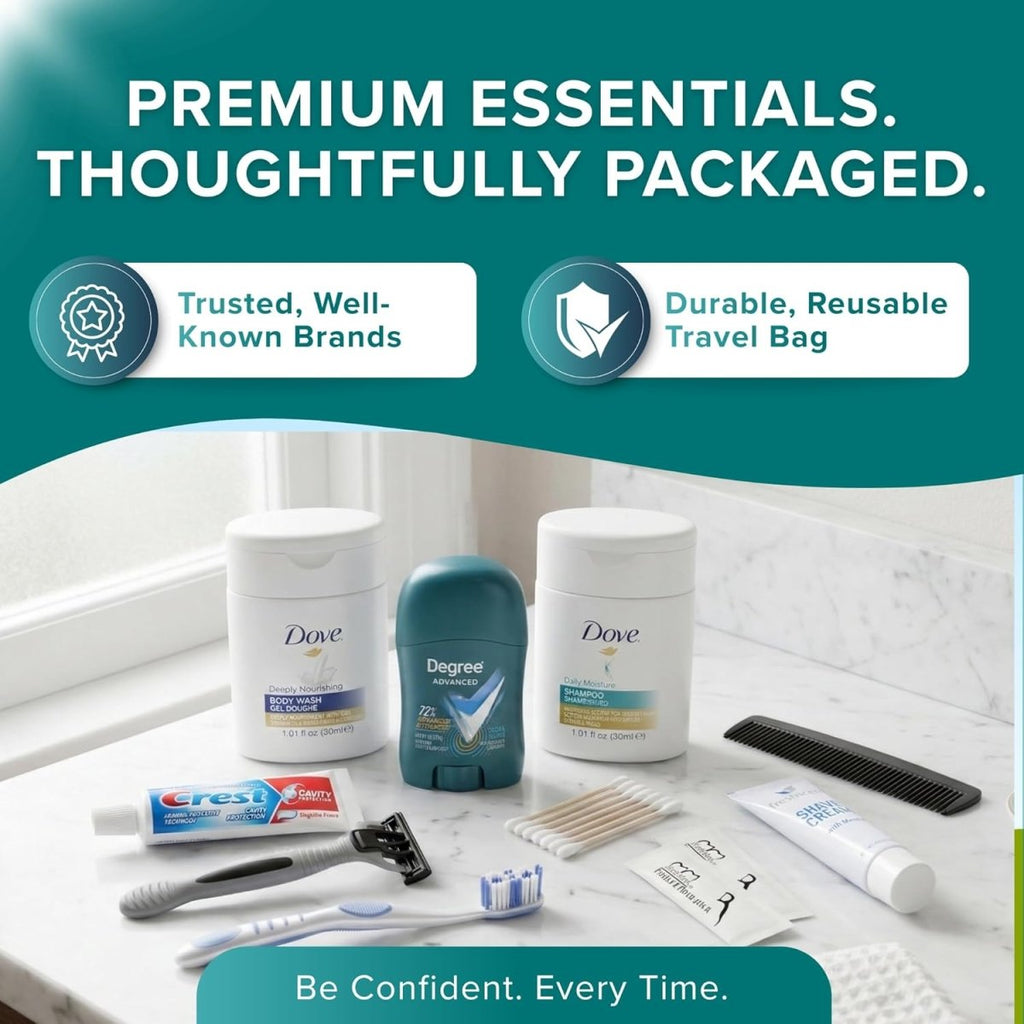 TrekTote 12 - Piece Men’s Premium Travel Hygiene Kit - 3ozs