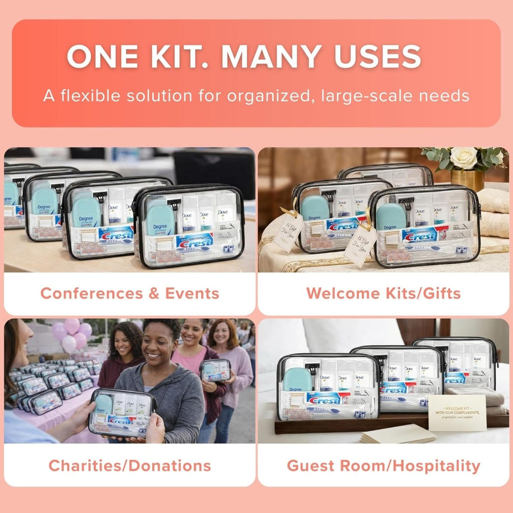 TrekTote 12 - Piece Women’s Premium Travel Hygiene Kit - 3ozs