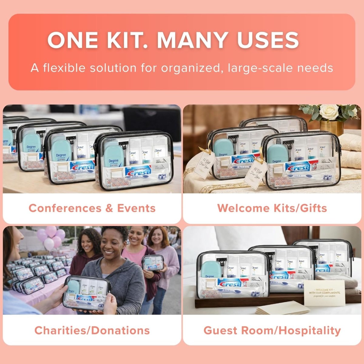 TrekTote 12 - Piece Women’s Premium Travel Hygiene Kit - 3ozs