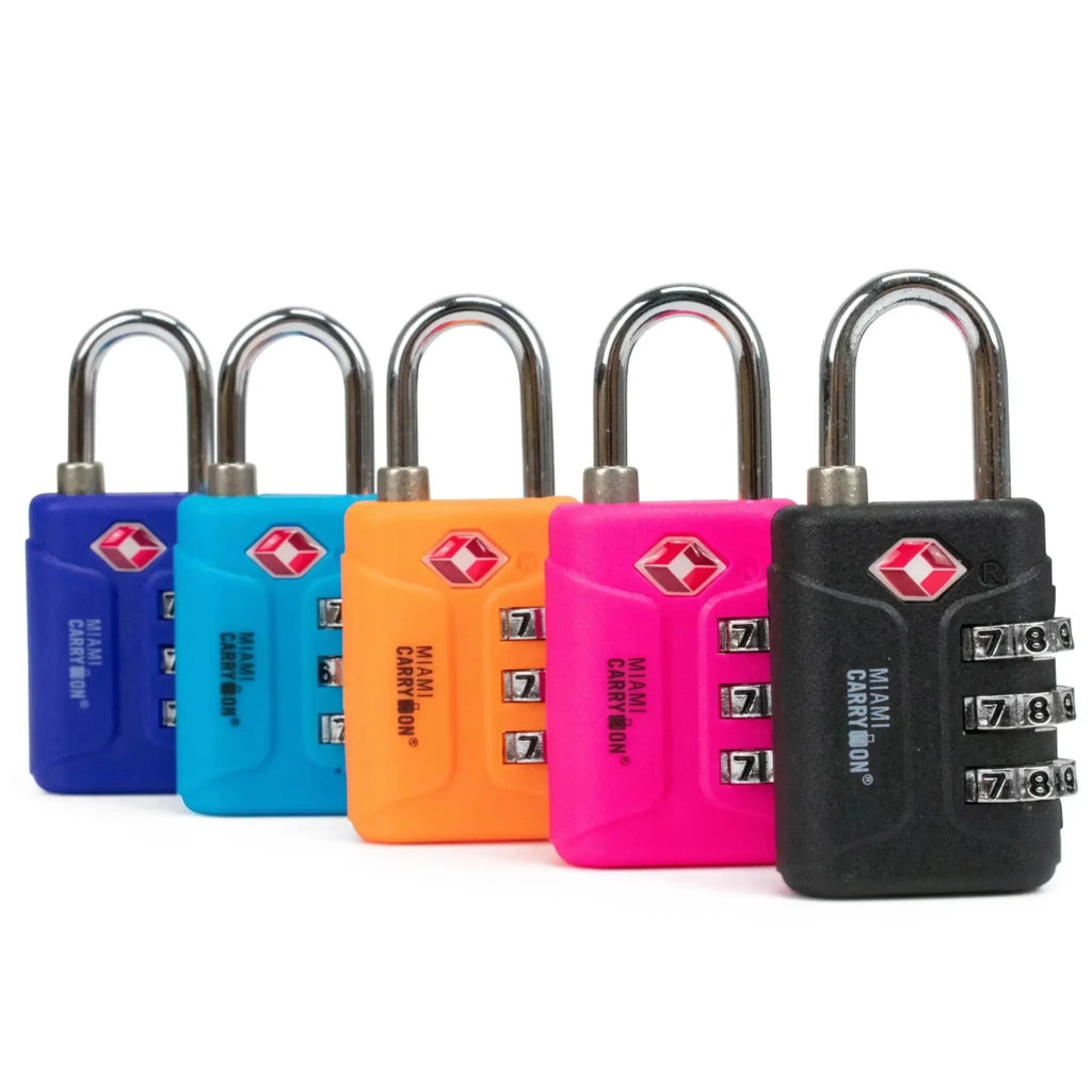 TSA Approved Combination Padlock in various colors for travel