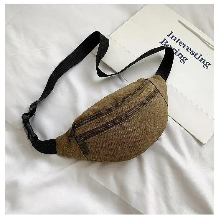 Unisex Canvas Waterproof Crossbody Waist Bag - 3ozs