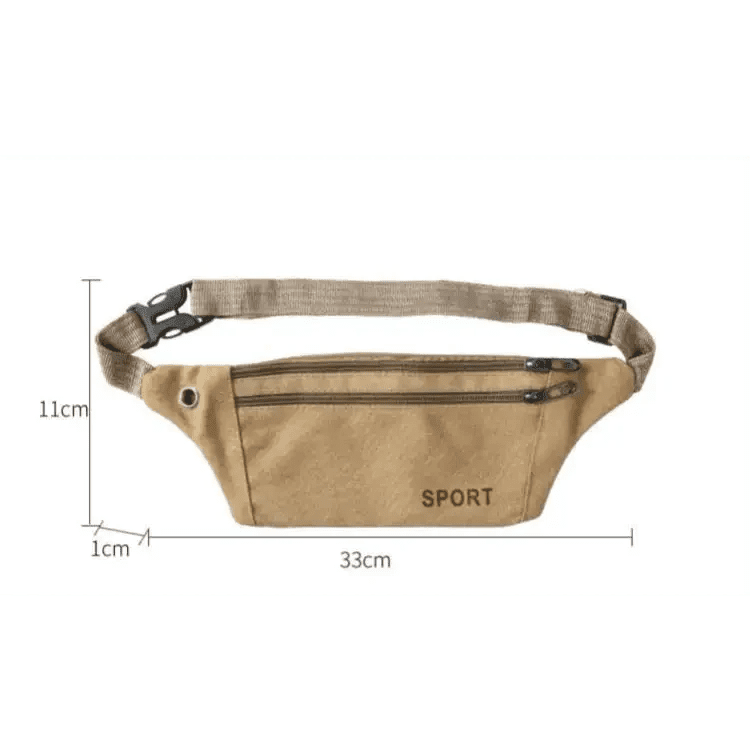 Unisex Canvas Waterproof Crossbody Waist Bag - 3ozs