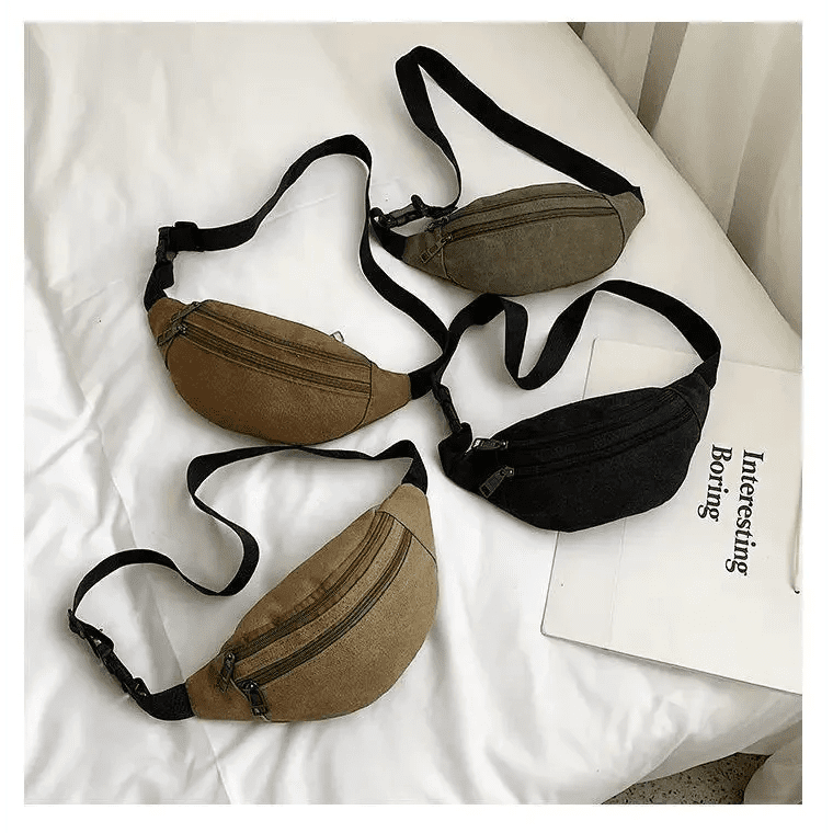 Unisex Canvas Waterproof Crossbody Waist Bag - 3ozs