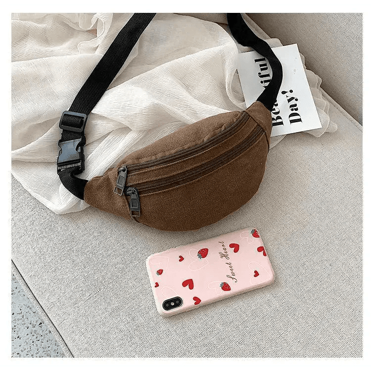 Unisex Canvas Waterproof Crossbody Waist Bag - 3ozs