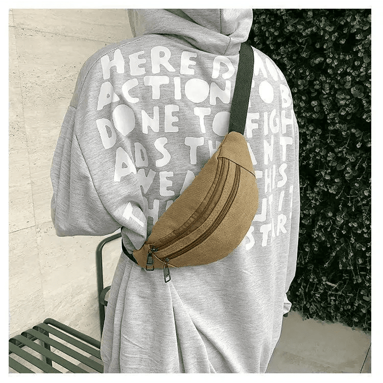 Unisex Canvas Waterproof Crossbody Waist Bag - 3ozs