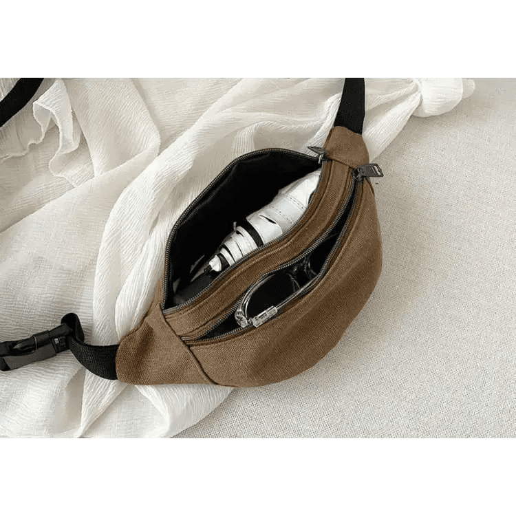 Unisex Canvas Waterproof Crossbody Waist Bag - 3ozs
