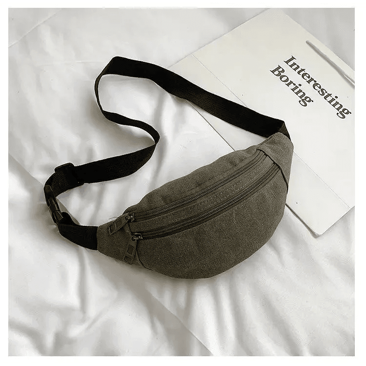 Unisex Canvas Waterproof Crossbody Waist Bag - 3ozs