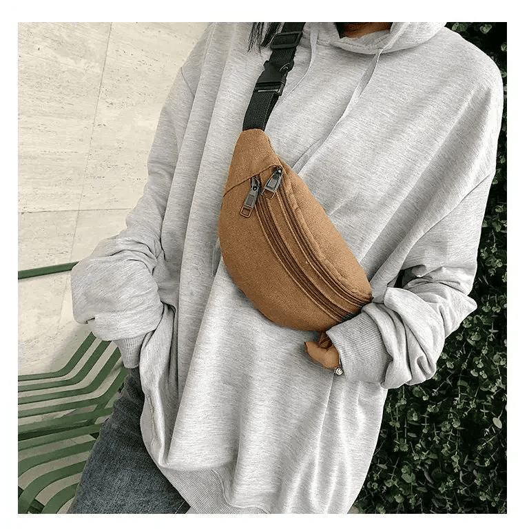 Unisex Canvas Waterproof Crossbody Waist Bag - 3ozs