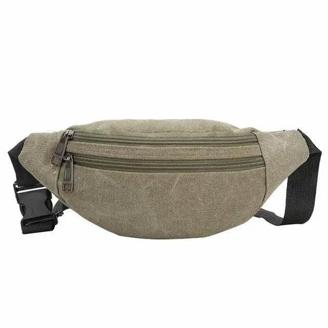 Unisex Canvas Waterproof Crossbody Waist Bag - 3ozs