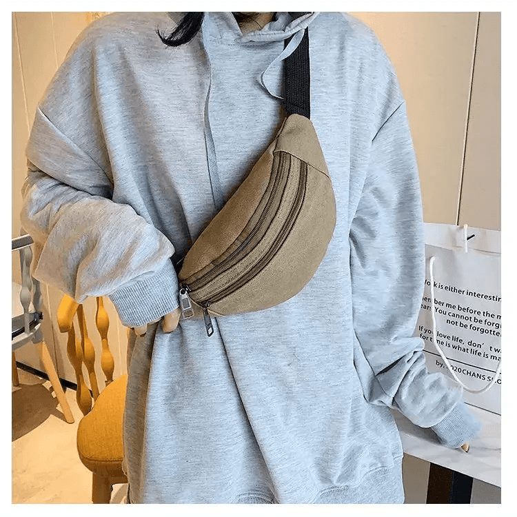 Unisex Canvas Waterproof Crossbody Waist Bag - 3ozs