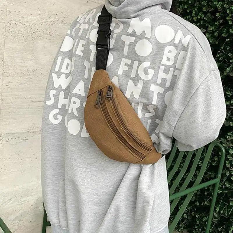 Unisex Canvas Waterproof Crossbody Waist Bag - 3ozs