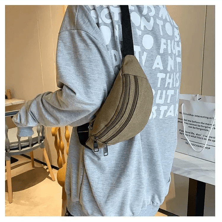Unisex Canvas Waterproof Crossbody Waist Bag - 3ozs
