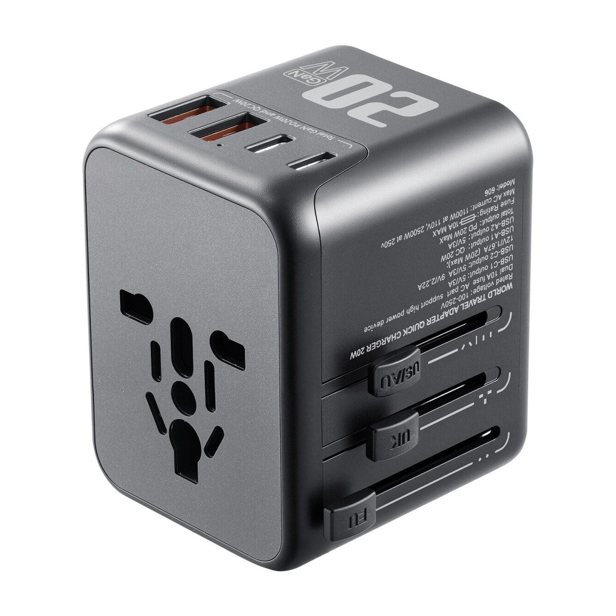 Universal 5-in-1 World Travel Adapter for global charging