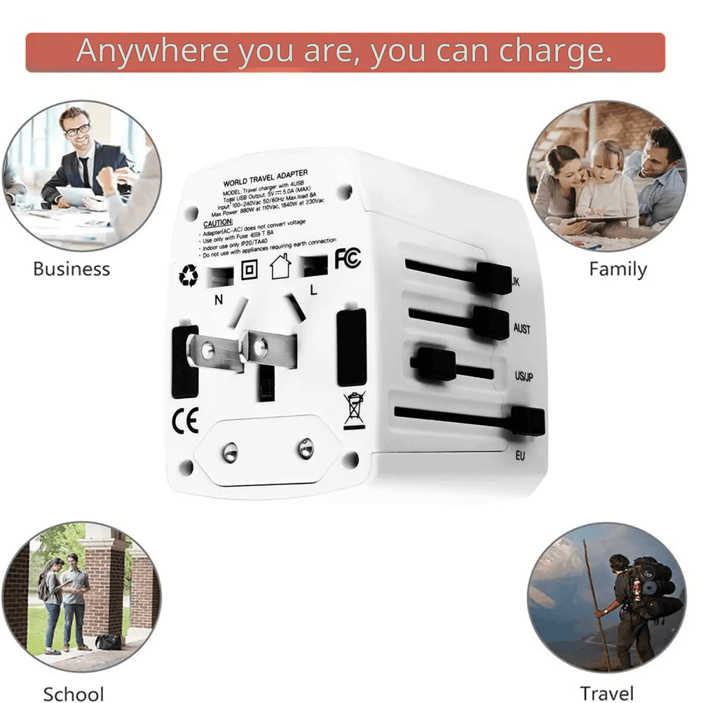 Universal Travel Adapter (3 - Pack) - 3ozs