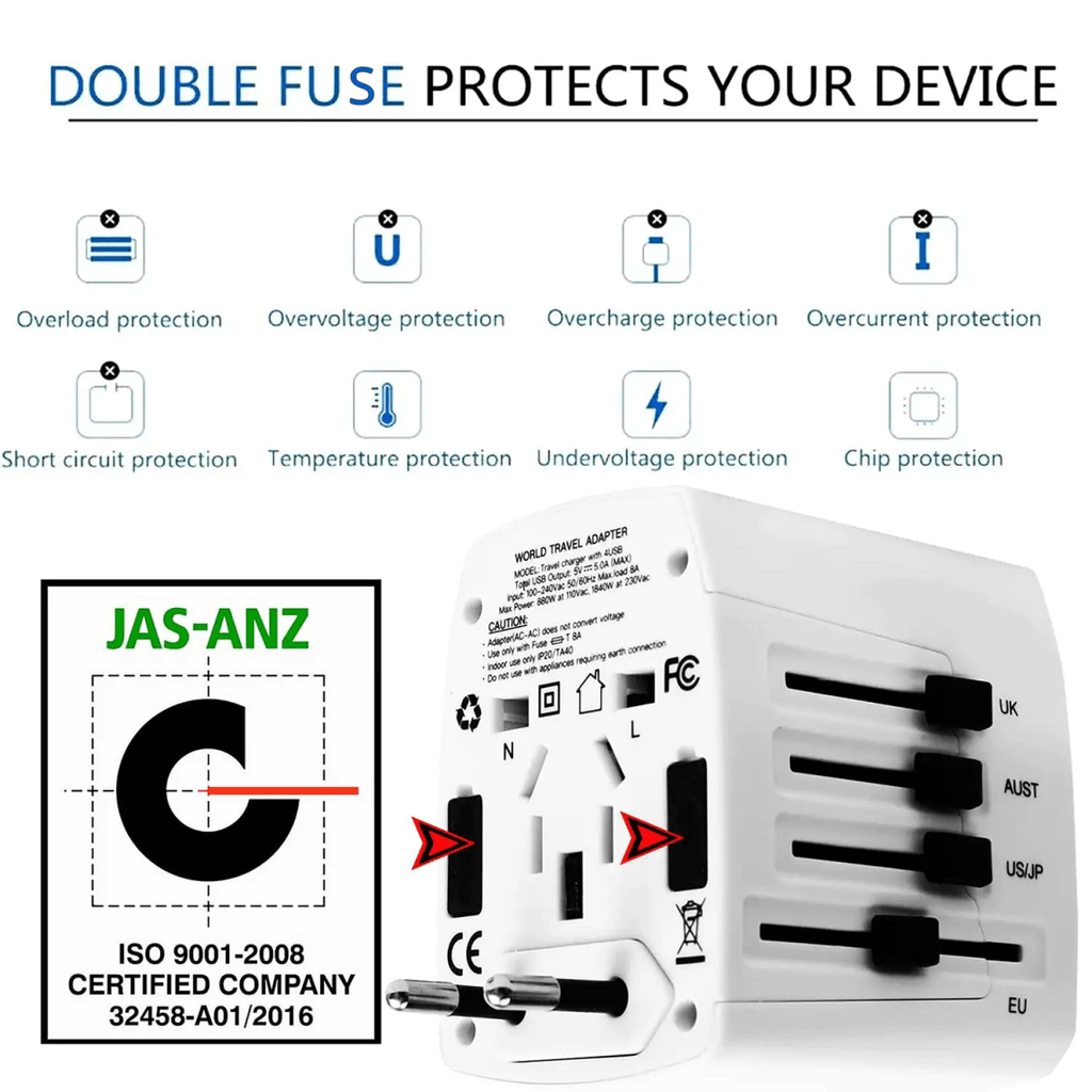 Universal Travel Adapter (3 - Pack) - 3ozs