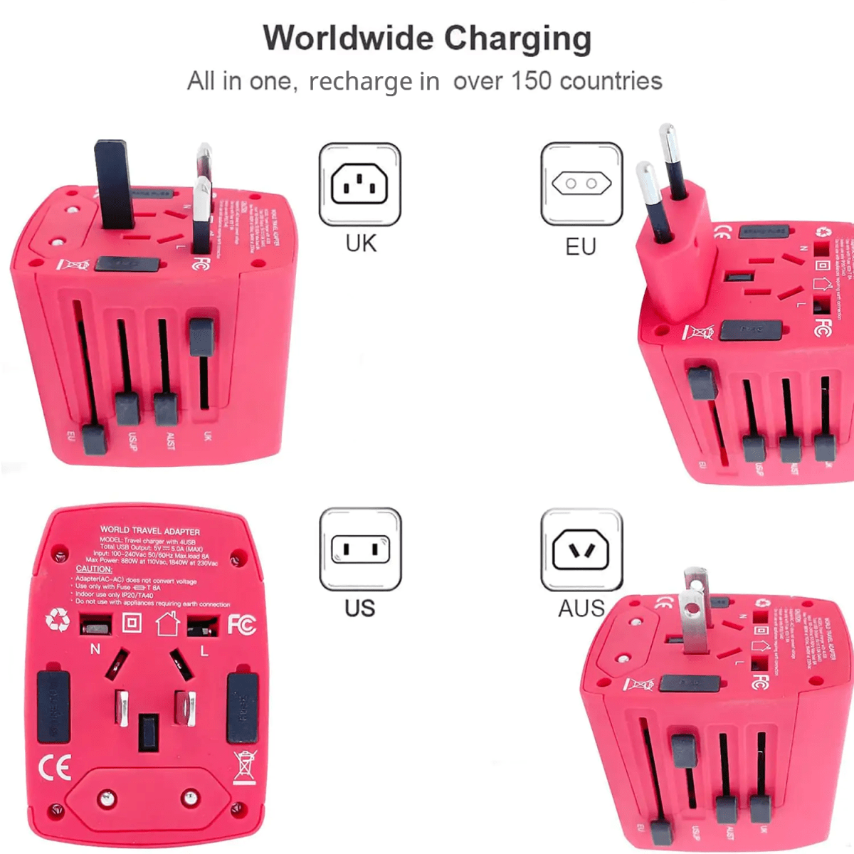 Universal Travel Adapter (3 - Pack) - 3ozs