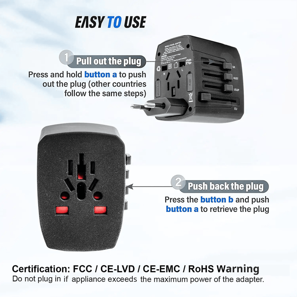 Universal Travel Adapter (3 - Pack) - 3ozs