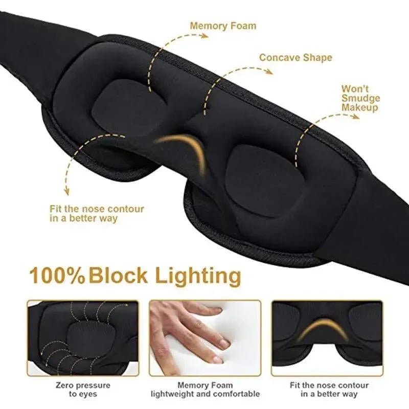 Vintage - Style 3D Sleep Mask | Breathable Cotton Blackout - 3ozs