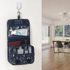 Visible Hanging Toiletry Bag with transparent compartments.