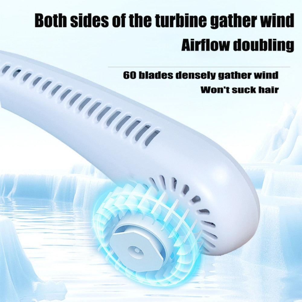 Wearable Bladeless Turbo Neck Fan (3-Speed) - 3ozs