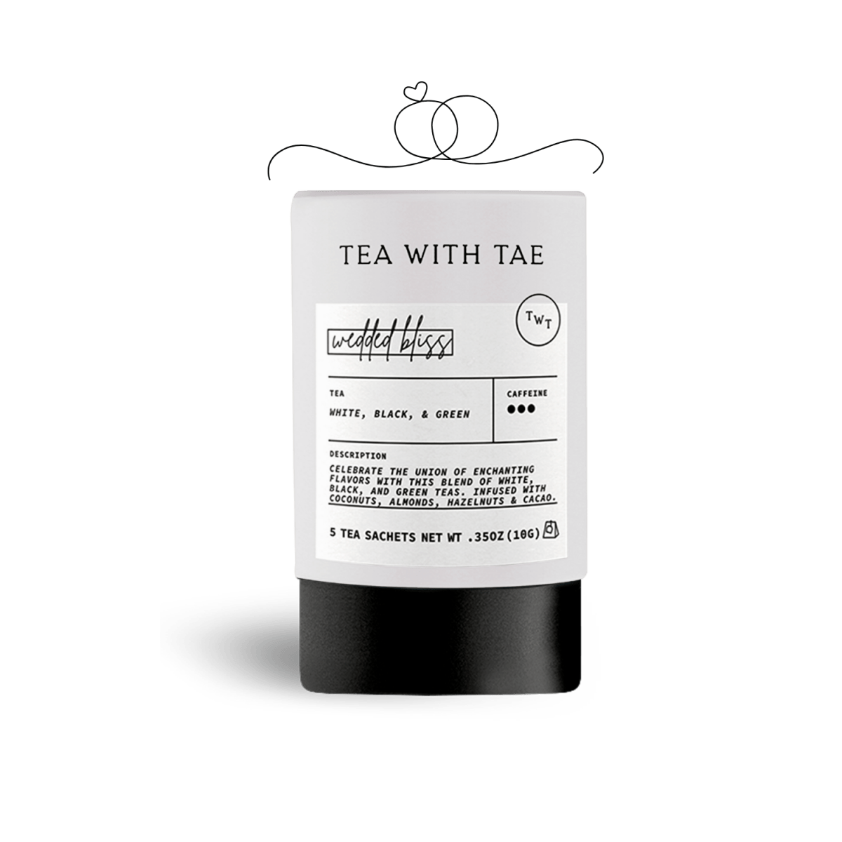 Tea with Tae package called Wedded Bliss on a transparent background.