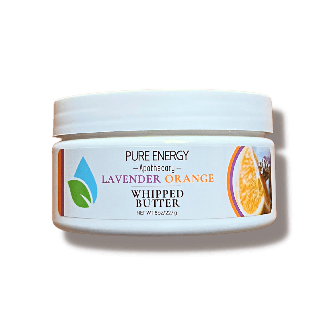 Whipped Butter – Lavender Orange Aromatherapy Moisturizer in a travel size container, perfect for on-the-go skincare.