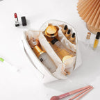 Woven Textured Beauty Organizer with travel size essentials